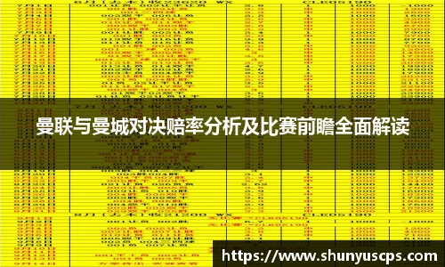 曼联与曼城对决赔率分析及比赛前瞻全面解读